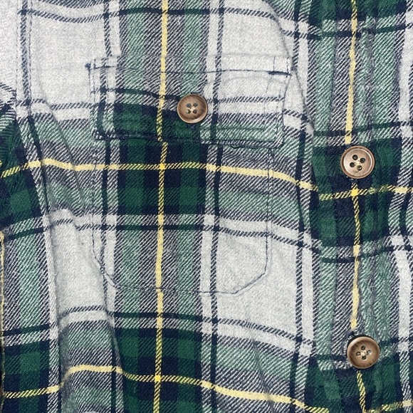 Gymboree gray & green plaid shirt, size 5/6 - Picture 2 of 5